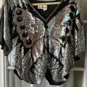 Sequin heavy butterfly top